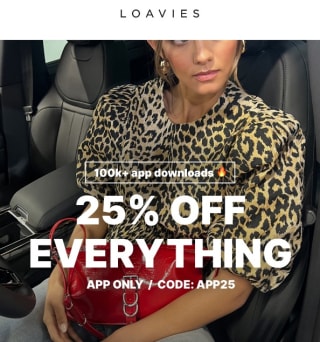 25% korting op alles in de app van Loavies