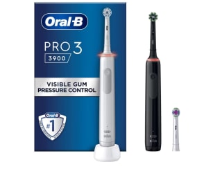 Oral-B Pro 3 3900 Dual Pacc Estación de Carga y 2 Cabezales 3 Modos de Cepillado y Control Visual de Presión 360° por 57,99€ (Nuevos usuarios por 34,79€)