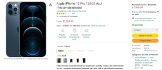 iPhone 12 Pro 128GB Reacondicionado por $7,999 en Amazon