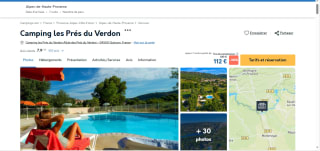 Location Mobilhome 8j/7n pour 5 personnes Camping les Prés du Verdon ★★★ à 112 €
