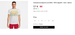 Camiseta para Hombre Nike Love Rafa por 7.99€