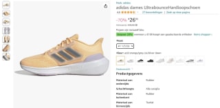 Adidas Ultrabounce dames loopschoenen voor €26,95 bij Amazon