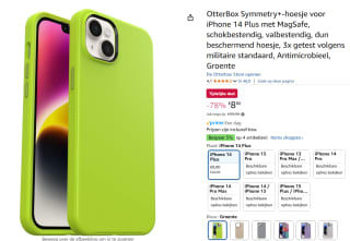 Otterbox Symmetry MagSafe iPhone 14 Plus hoesje lime voor €8,80 bij Amazon