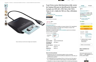 Lector Trust Primo Lector DNI Electrónico USB de Tarjetas DNI para la Identificación Personal por 7,60€
