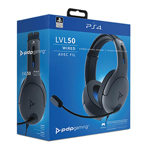 Auriculares marca PDP LVL50 PS4 color gris por 14,99€