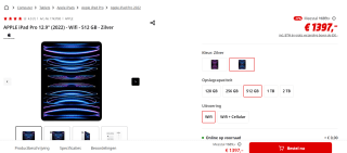 Apple iPad Pro (2022) 12,9" Wi-Fi 512GB Zilver voor €1397 bij de MediaMarkt