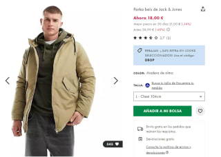 Parka beis de Jack & Jones por 13,50€