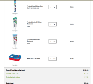 3 Prodent Mario tandenpasta of tandenborstel met Gratis Mario lunchbox voor €5 bij Kruidvat