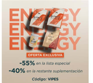 55% descuento en lista especial y 40% en el resto de suplentación desde Myprotein