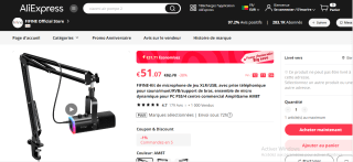 Kit de microphone Fifine AM8 XLR/USB + Support à 51,07€