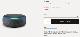 Bocina Echo Dot 3ra Gen por $450 en El Palacio de Hierro