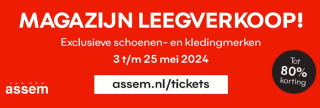 Tickets voor de Magazijn Sale Van den Assem met tot 80% korting op schoenen & kleding