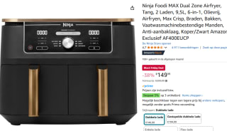 Ninja Max Dual Zone Airfryer 9,5L voor €149,99 met Amazon Prime