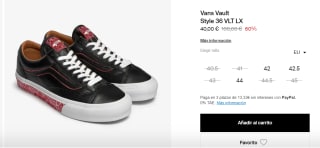 Zapatillas Casual Vans Vault Style 36 VLT LX por 34€