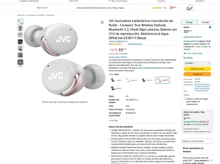 Auriculares JVC Inalámbricos con cancelación de ruido Compact True Wireless Earbuds Bluetooth 5.2 por solo 33,57€