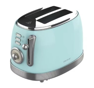 Cecotec Tostadora Toast&Taste 800 Vintage Light Blue. 850 W, Doble Ranura por 21,67€.