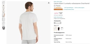 3-pack Calvin Klein witte T-shirts voor €18,95