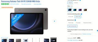 Samsung Galaxy Tab S9 FE WiFi 128GB X510 Grijs voor €403 bij Coolblue