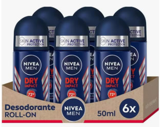Pack de 6ud Men dry impact plus desodorante 50 ml roll on por 7€
