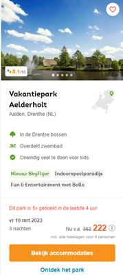 Last minute voordeel oplopend tot 35% korting bij Landal Greenparks