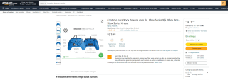 Controle para Xbox, modelo PowerA na cor Azul - R$ 319,90