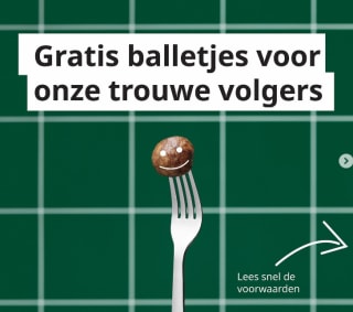 Gratis zak HUVUDROLL Plantaardige balletjes bij IKEA Utrecht via Instagram