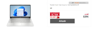 Ordenador Portátil 15,6" Intel Core i5, 15S-FQ4083NS HP por 539€
