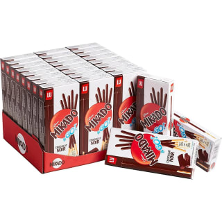 Caja de 24 unidades de Mikado & Go, Palitos de Galleta Cubiertos de Chocolate Negro por 14.17€