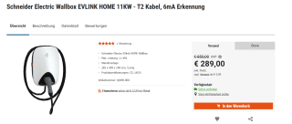 Laadstation 3-fase - Vaste Kabel (5m) - 11kW - 16A voor €289 bij Cyberport