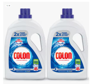 Pack de 2×45 Lavados Detergente Gel Azul Activo Colon por 14.02€ (Cuenta Nueva 8.21€)