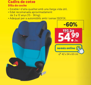 Cybex Silla de coche de 3 a 12 años por 54,99€