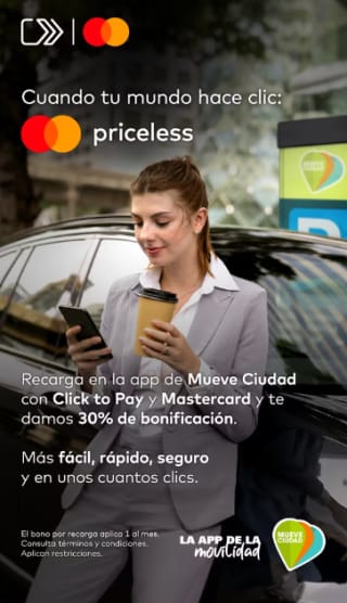 30% de descuento en Mueve Ciudad con Mastercard