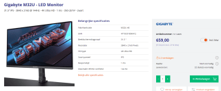 Gigabyte M32U - LED Monitor voor €659 bij Azerty