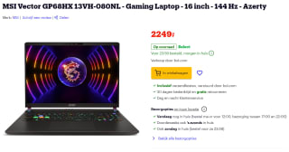 MSI Vector GP68HX 13VH-080NL - Gaming Laptop voor €2.249 bij Bol.com