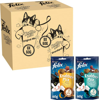 Felix kattensnoepjes 60g - doos van 16 verpakkingen voor €10,89 bij Amazon