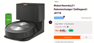 iRobot Roomba j7+Robotstofzuiger- met automatisch leegstation voor €449 bij Ibood