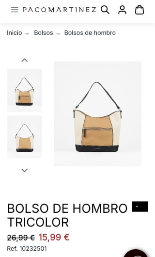 Bolso de hombro Tricolor por 15,99€.