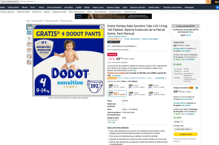 Dodot Sensitive Pañales Talla 4 192 unidades por solo 49,56€