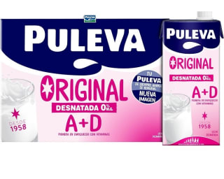 Puleva Leche Desnatada A+D Pack 6 x 1L por 5,70€.
