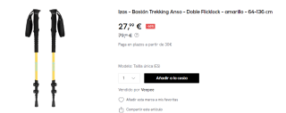 Bastón Trekking Izas Anso - Doble Flicklock por 27.99€