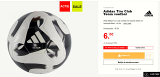 Adidas Tiro Club Team voetbal voor €6 bij Scapino