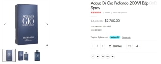 Perfume Acqua Di Gio Profondo 200ml por $2,760 en Universo de Fragancias