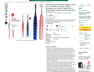 2 Cepillos dientes eléctrico OClean por solo 34,90€
