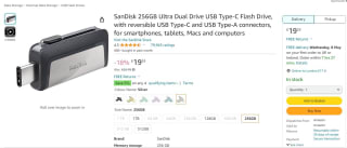SanDisk 256GB Ultra Dual Drive USB Type-C Flash Drive - £19.55