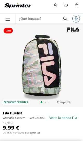 Fila Duelist Mochila Escolar por 9,99€