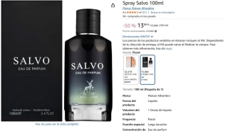 Eau de Perfum Spray Salvo 100ml por 13,86€