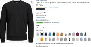 Jack & Jones JJEBASIC CREW NECK - Sweater voor €17,49 bij Amazon