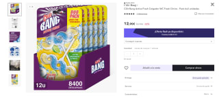 Pack de 6, total 12 ud Cillit Bang WC Active Fresh Colgador para inodoro por 9,67€