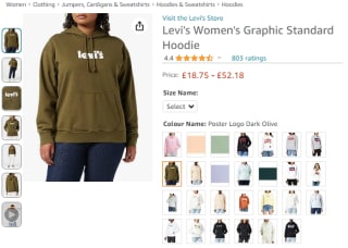 Garner a Levi's women's graphic standard hoodie from Amazon for £18.75