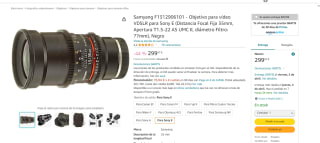 Objetivo para vídeo Samyang F1312906101 por 299.67€